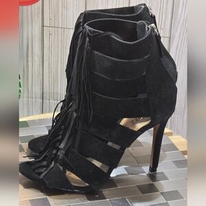 Schutz‎ fringe leather &suede sandals #014